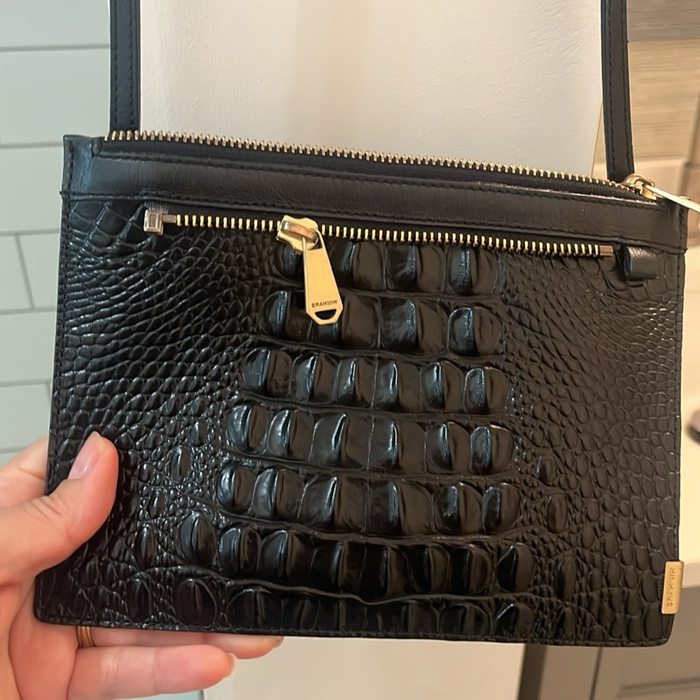 BRAHMIN VINTAGE BLACK CROSSBODY & INSERT